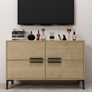 Comoda TV Salvador, Model Ctn, 120x75x30 cm, Stejar safir - Img 1