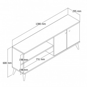 Comoda TV Salvador, Model Everest1572, 138x60x29.5 cm, Stejar - Img 5