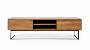 Comoda TV Salvador, Model Laxus, 180x50x40 cm, Nuc/Negru - Img 5