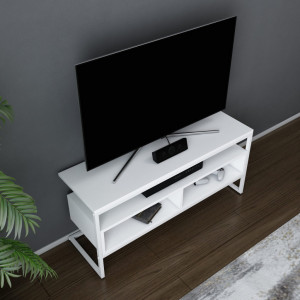 Comoda TV Salvador, Model Merrion, 110x49.9x35 cm, Alb - Img 2