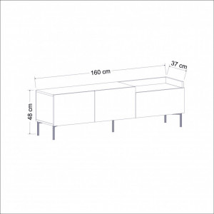 Comoda TV Salvador, Model Mia, 160x48x37 cm, Antracit - Img 3
