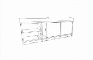 Comoda TV Salvador, Model Primrose, 160x50.8x35.3 cm, Antracit/Auriu - Img 6