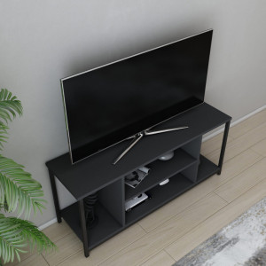 Comoda TV Salvador, Model Rinaldo, 120x50.8x35 cm, Negru/Antracit - Img 3