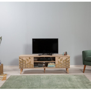Comoda TV Salvador, Model Truva, 140x50x40 cm, Multicolor - Img 1