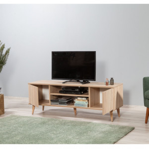Comoda TV Salvador, Model Truva, 140x50x40 cm, Pin - Img 5