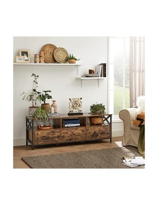 Comoda TV Vasagle, Model Baker, 40x147x50 cm, Maro rustic/Negru - Img 3