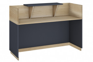 Consola de receptie Model Lotus, Stejar/Gri inchis, 180x70x110 cm - Img 2