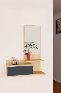 Consola Model Tress, Stejar/Antracit, 60x31.3x90 cm - Img 1