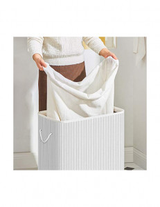 Cos de rufe, Songmics, 100L, Alb, LCB64WT, 51 x 31 x 60 cm - Img 4