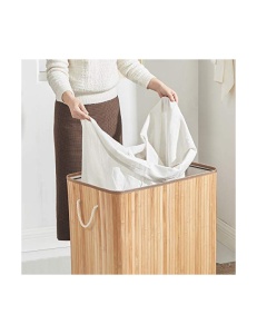 Cos de rufe, Songmics, 150L, Natural, LCB091N01, 60 x 40 x 61 cm - Img 4