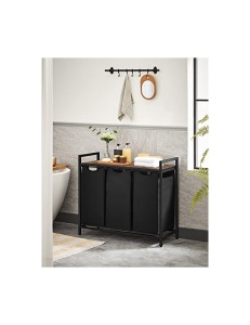 Cos de rufe Vasagle, 3 compartimente, BLH301B01, Maro Rustic - Img 3