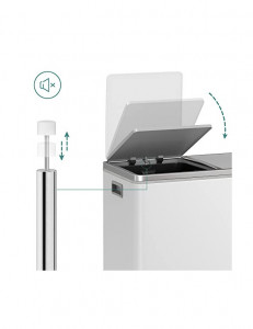 Cos pentru recilare dublu, Songmics, 2 x 30L, Alb, LTB60WT, 59 x 32 x 65 cm - Img 3