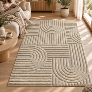 Covor tip Traversa VivaDeco Art V1, 60 x 110 cm, Bej, 100% Polipropilena, Fir 8 mm, 1900 g/mp, OEKO-TEX Standard 100 - Img 10