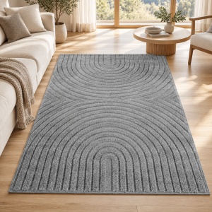 Covor VivaDeco Art V2, 120 x 170 cm, Silver, 100% Polipropilena, Fir 8 mm, 1900 g/mp, OEKO-TEX Standard 100