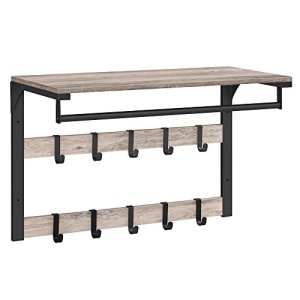 Cuier cu raft Model Thornton, Negru/Ivoire, 65x30x42 cm - Img 2