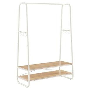 Cuier cu rafturi Model Fisher, Alb, 100x45x160 cm - Img 2