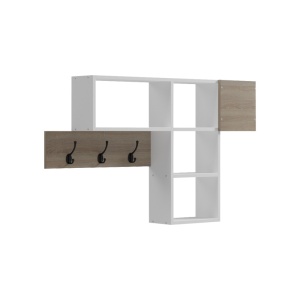 Cuier de perete Wenia, sonoma/alb, 99.5x15x61 cm
