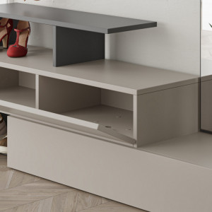 Cuier hol cu dulap Model Ramda, Mocha/Antracit, 137x35x54.5 cm - Img 4