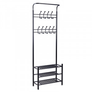Cuier hol Federica metal negru 65x28x187cm - Img 1