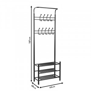Cuier hol Federica metal negru 65x28x187cm - Img 4