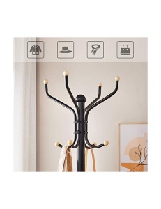 Cuier tip pom Model Wagner, Negru, 44x44x182 cm - Img 6