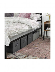 Cutii pliabile pentru depozitare, Songmics, Gri, RYZB03G, 40 x 30 x 25 cm - Img 5