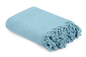 Cuvertura Pled pentru pat dublu Model Peacook Petrol Green - Img 3