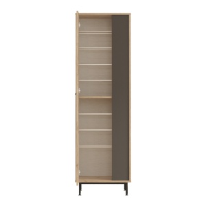 Dulap de pantofi Scarpiera, natural/antracit, 57.2x35.5x185.6 cm - Img 11