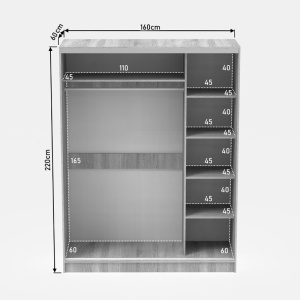 Dulap haine Korredor I, alb, 160x60x220 cm - Img 5