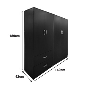 Dulap haine Lego V5, wenge, 160x42x180 cm - Img 4