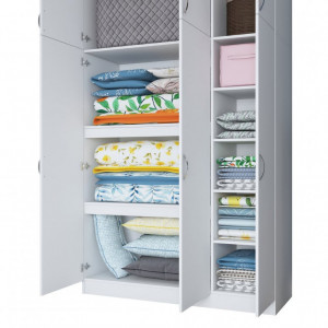 Dulap haine Model BA104, Alb, 145x55x239 cm - Img 3