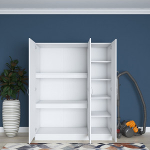 Dulap haine Model BA105, Alb, 145x55x181.8 cm - Img 8