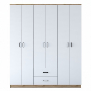 Dulap haine Model BA113, Stejar/Alb, 180x51.5x210 cm - Img 6