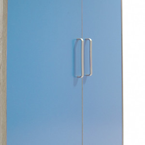 Dulap haine Model Looney, Stejar/Albastru, 81x57x183 cm - Img 6