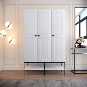 Dulap haine Model Martin, Alb, 126x50x200 cm - Img 1