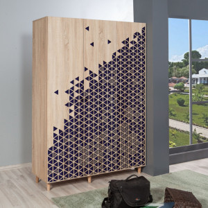 Dulap haine Model Mode-123, Stejar sonoma , 135x52x192 cm - Img 1