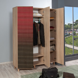 Dulap haine Model Mode-221, Multicolor, 135x52x192 cm - Img 3