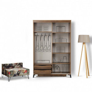 Dulap haine Model Pacific, Nuc, 120x60x216 cm - Img 2