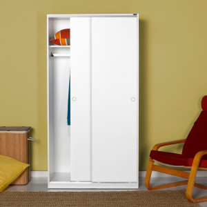 Dulap haine Model SWD-436, Alb, 94x182x52 cm - Img 2