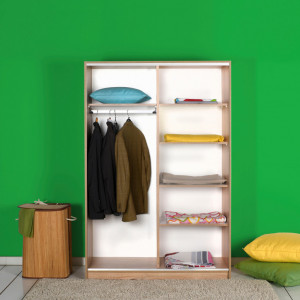 Dulap haine Model SWD-512-SN-2, Stejar sonoma, 120x40x187 cm - Img 6