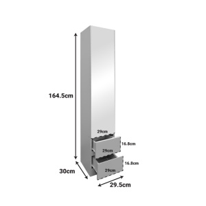 Dulap Lostro, alb, 29.5x30x164.5 cm - Img 5