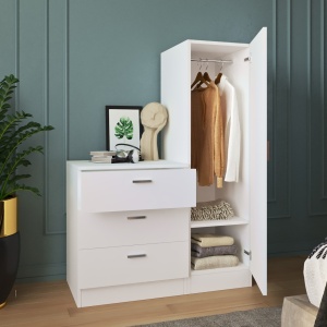 Dulap multifunctional Model Ulises, Alb, 40x140x47 cm - Img 4