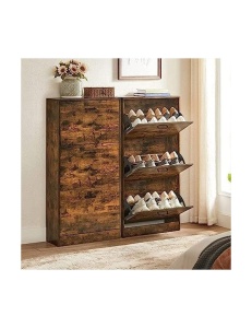 Dulap Pantofi Model Caden, Maro rustic , 60x24x120 cm - Img 7