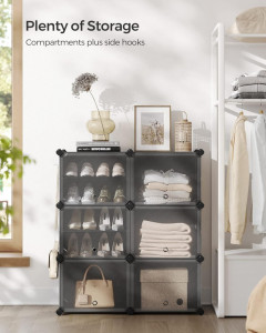 Dulap Pantofi Model Jazmine, Negru, 82x32x92 cm - Img 3