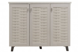 Dulap Pantofi Model Zion, Alb / Gri, 115,5x40x92 cm - Img 5