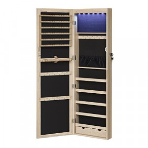 Dulap pentru bijuterii, Songmics, Bej-Maro, 120x10x36.7 cm - Img 2