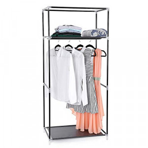 Dulap pentru haine, Songmics, Negru, 75x45x160 cm - Img 4