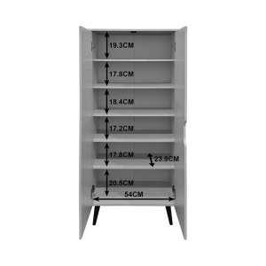 Dulap pentru pantofi Oufelia, 5 polite, 10 perechi, Alb, 60 x 32,5 x 134,5 cm - Img 6