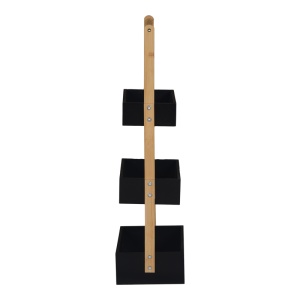 Etajeră Arvy, negru/natural, 32x20x75.5 cm - Img 2