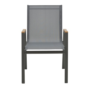 Fotoliu de exterior, Model Azelie, culoare gri inchis, aluminiu si textil, 77x55x94 cm - Img 5
